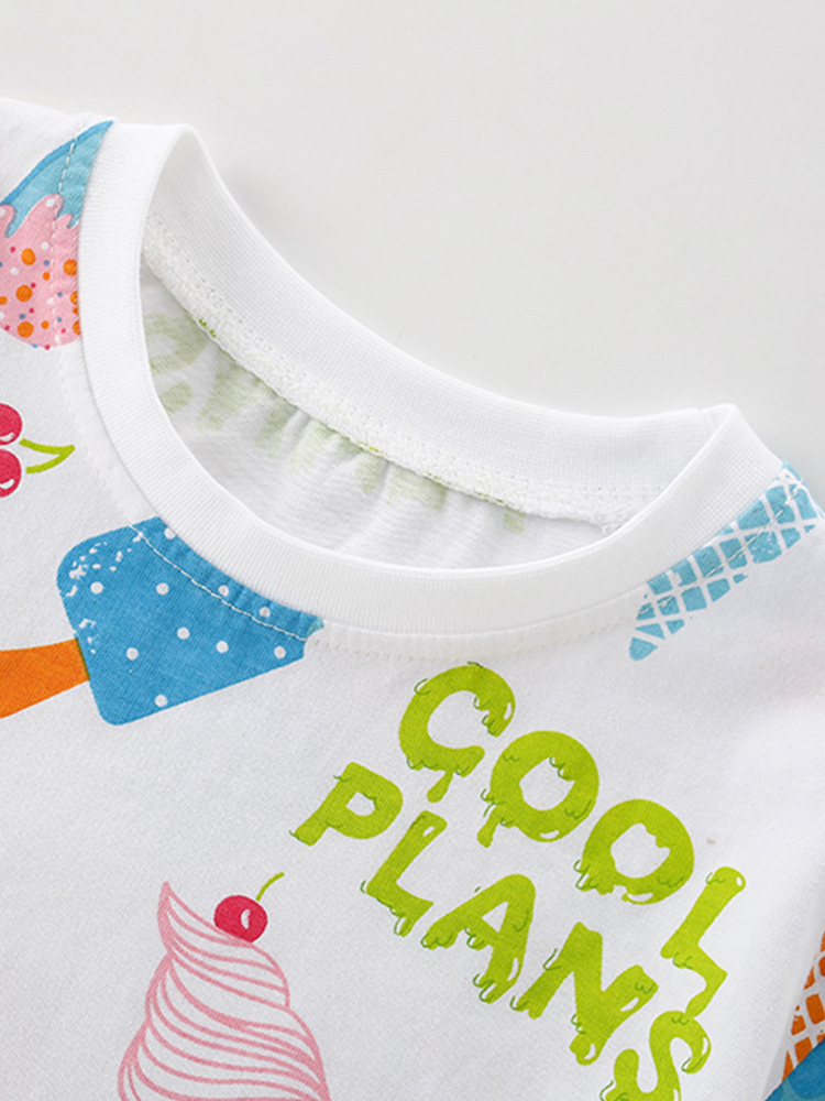 Malwee transfronterizo camiseta infantil de verano nuevo estilo europeo y americano impresión de aire extranjero de cuello redondo de manga corta chaqueta casual