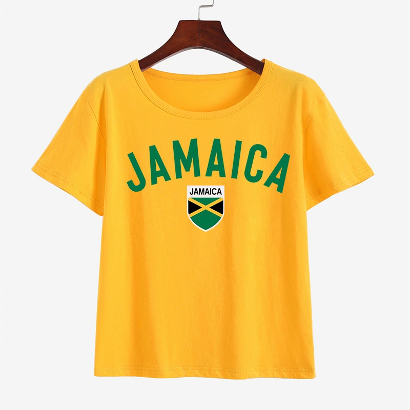Футболка внешней торговли JAMAICA с принтом буквами с короткими рукавами топ AliExpress одежда трансграничный источник Амазонка