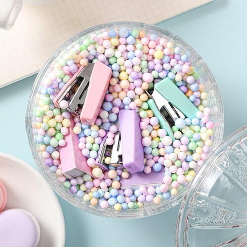 Cross-border direct supply of macaron color creative thumbtack binding combination paper clip ticket holder stapler student stationery set