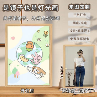 Mirror Lighting Painting DIY Siam Rip Peripheral Household Simple Creative Design Lamp Cute High Color Value Decorative Painting
