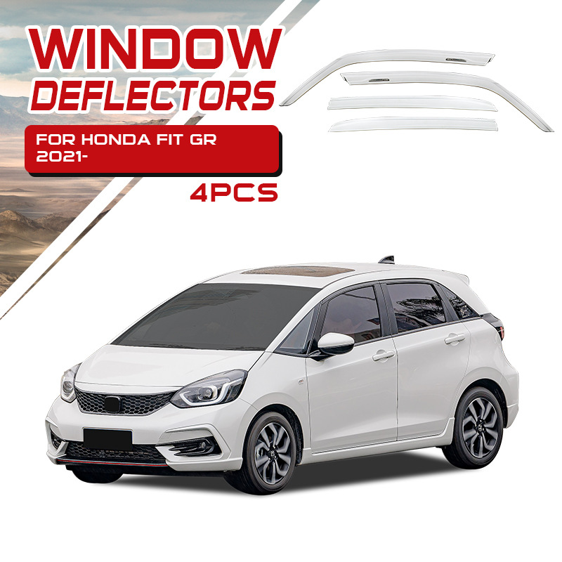 Tenxinrui adecuado para Honda Fit Laifu salsa Modificación del coche lluvia de la ceja ventana protector de lluvia de platino protector de la lluvia Accesorios