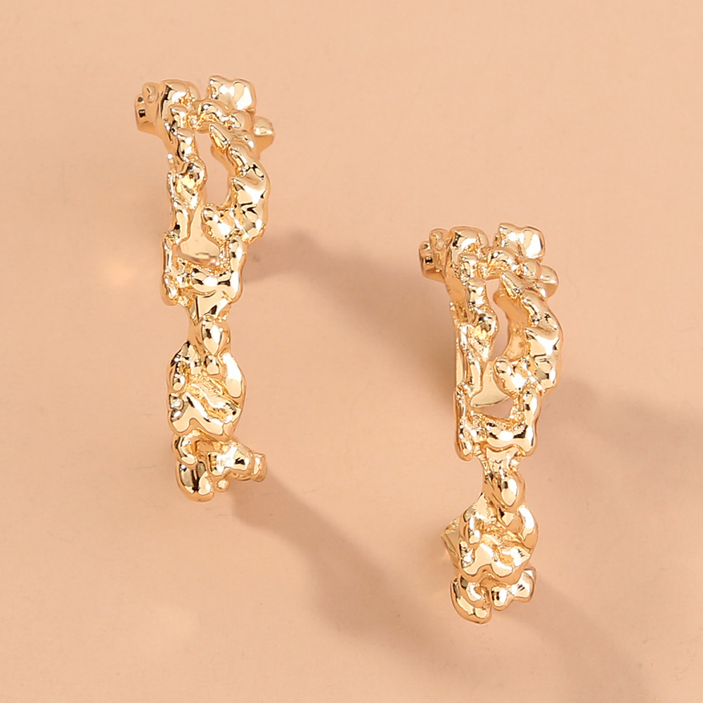 Fashion Style Special-shaped Geometric Retro C-shaped Earrings display picture 4