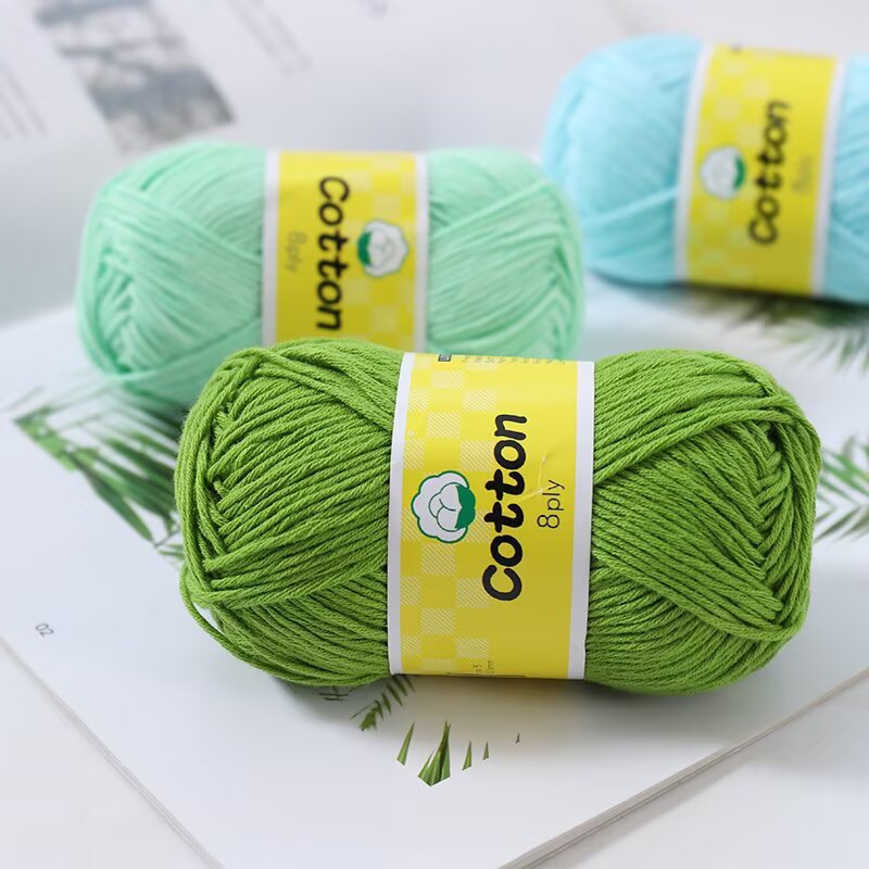 8 hilos de algodón de leche peinado de color sólido hilo de algodón tejido a mano bebé bebé bebé hilo de ganchillo hilo de muñeca al por mayor