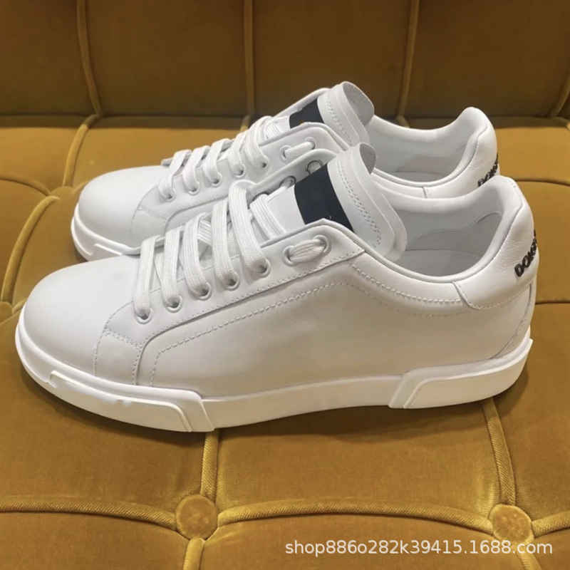 De gama alta de lujo D de cuero genuino de los hombres de moda DG deportes zapatillas de deporte casuales zapatos bajos de los hombres de comercio exterior zapatos de cuero de las mujeres de moda