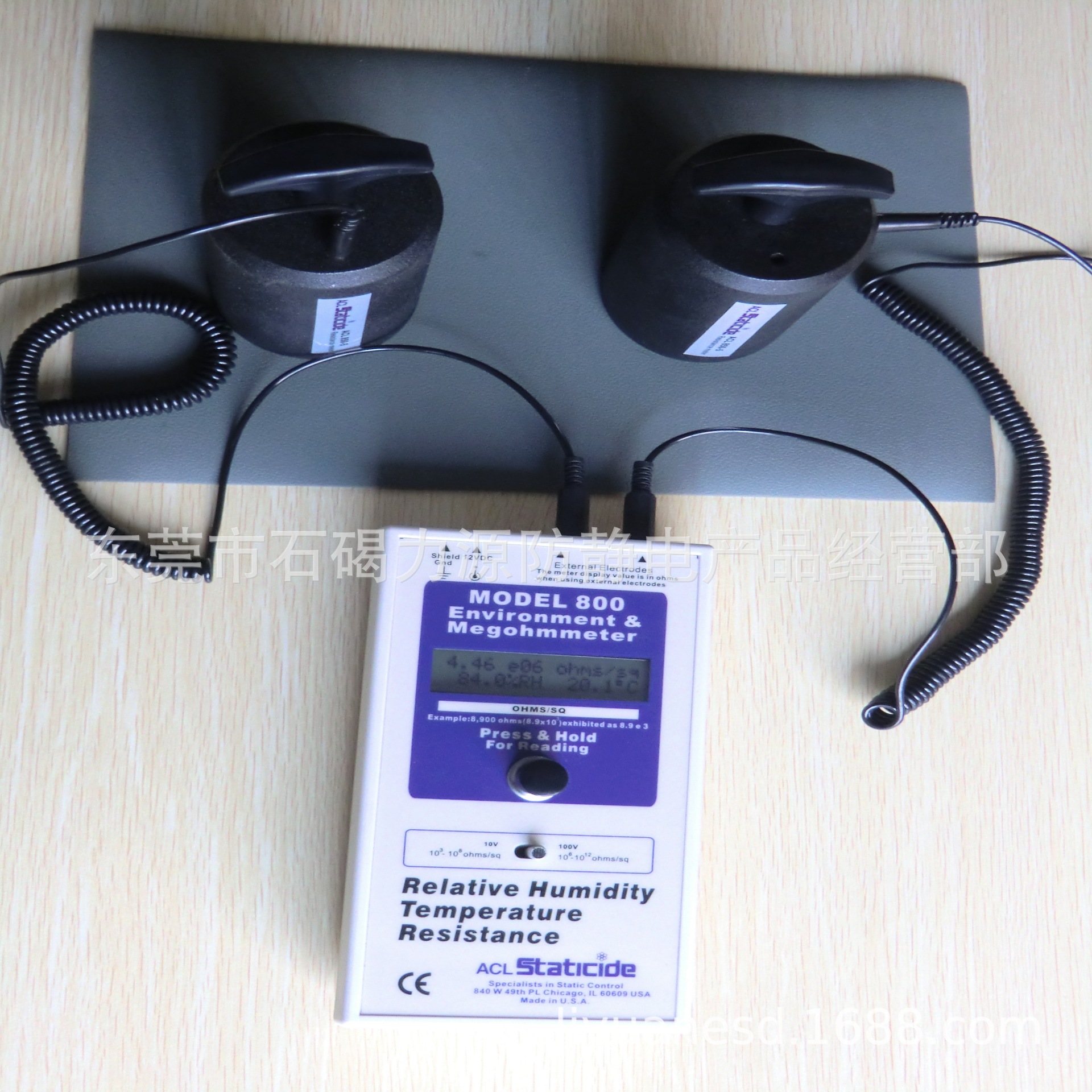 美国ACL-800防静电重捶式表面电阻测试仪兆欧表