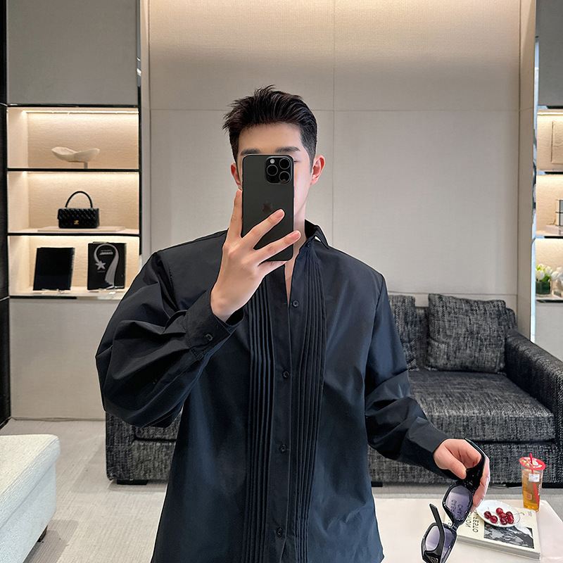 French dress wing collar men's high-end business banquet white shirt base shirt Korean fashion H2 117 575 French dress wing collar men's high-end business banquet white shirt base shirt Korean fashion H2 117 575