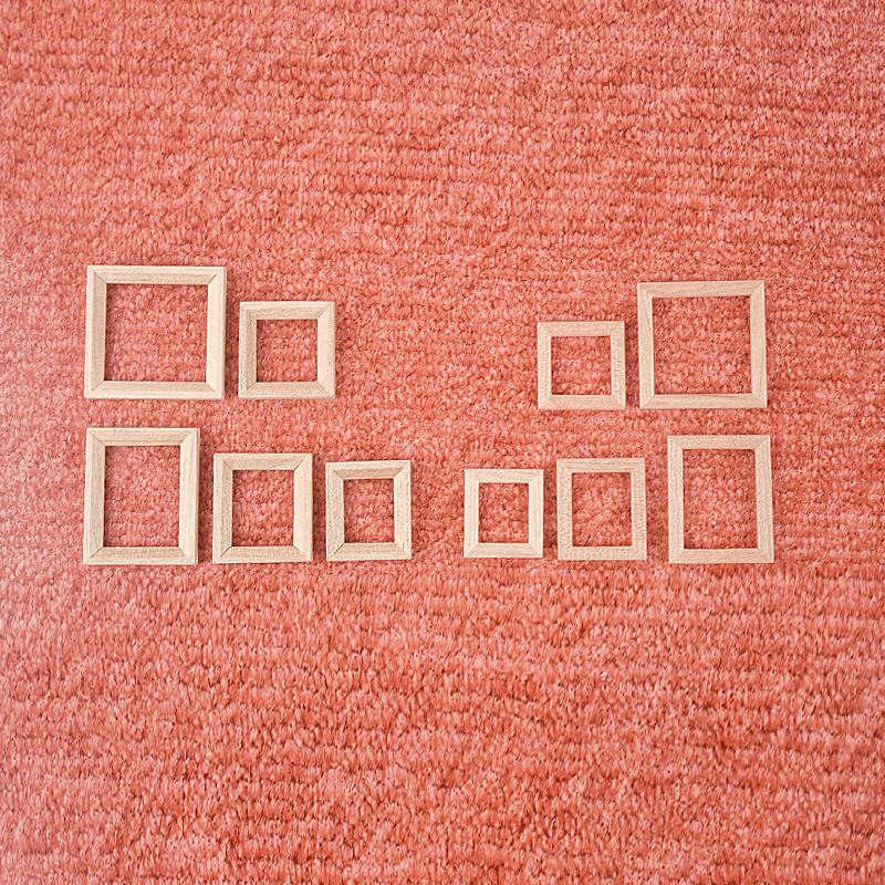 1:12 doll house mini furniture miniature wall sticker frame photo wall frame model pure handmade solid wood photo frame