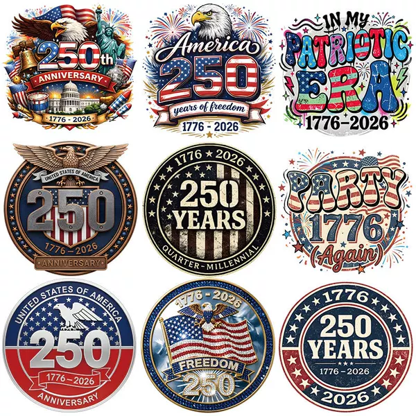 250Th Anniversary of Independence Day Cross-Border Heat Transfer Print Pattern, Clothing Heat Transfer Stickers, Water-Resistant Heat Transfer Prints