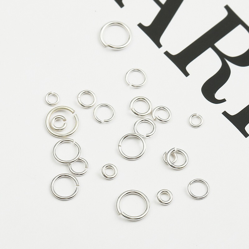 925 Silver Single Ring Jump Ring Accessories Handmade DIY Making Opening Connection Ring Earrings Beaded Pendant Jewelry Material
