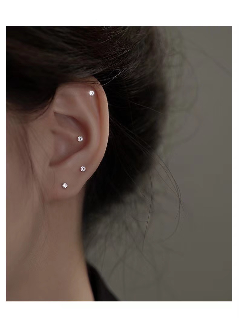 Fashion Geometric Sterling Silver Plating Rhinestones Earrings 1 Pair