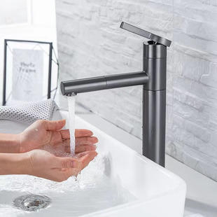 All copper brushed gray pull-out washbasin basin telescopic hot and cold toilet sink faucet manufacturers batch