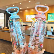 外贸哑铃户外大容量1.8L运动吸管塑料杯耐热手提杯成人工地礼品