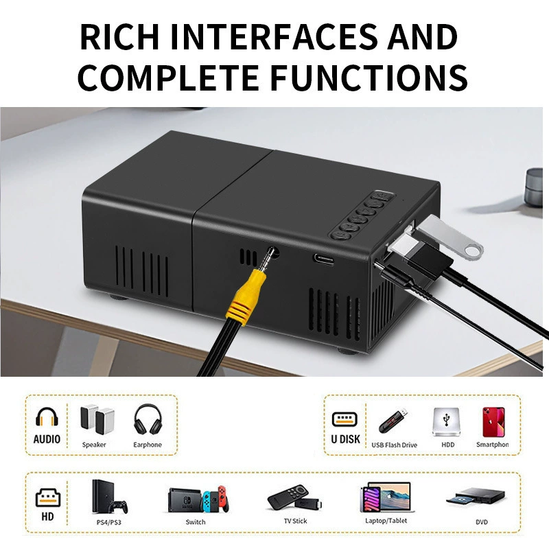 YG300USB версия кросс-бордер мини-проектор домашний кросс-бордер LED портативный проектор желто-белый аппарат