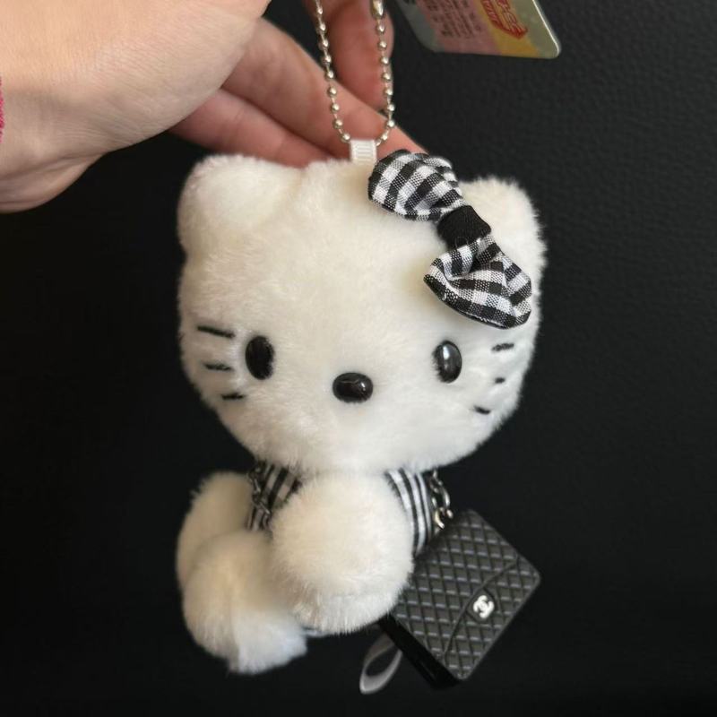 薄荷曼波中古可爱公仔挂件侧坐凯蒂猫钥匙扣包挂饰毛绒|undefined