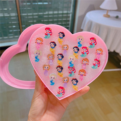 Baby ring, kids' tiny ring in a gift box—adorable cartoon princess-themed plastic toy jewelry perfect as a toddler's gift