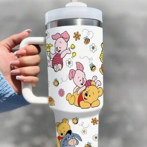 Transfronterizo Amazon 40oz Sanrio dibujos animados KT gato serie termo taza de hielo taza de café portátil con mango