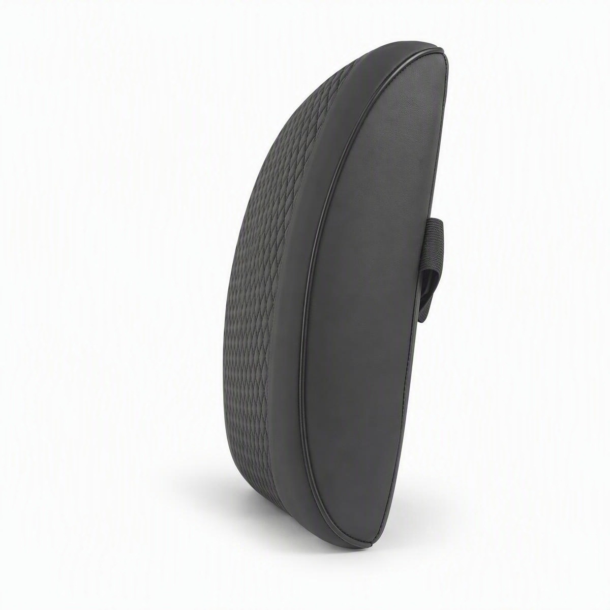 Car lumbar support cushion, designed to provide support for the lower back while driving, made with memory foam for comfortable, breathable support, reducing fatigue during long drives