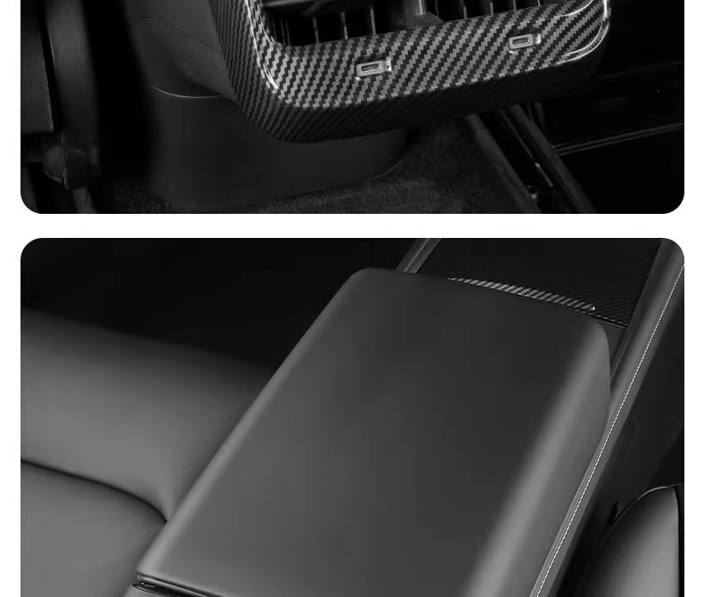 Suitable for Tesla's New Version of Model Y/3 Six-Seater Yl Armrest Box Protective Cover, Full-Cover Air Vent Cover, Interior Parts