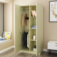 出租房衣櫃推拉門現代簡約實木質出租房屋小戶型簡易櫃子掛衣櫥