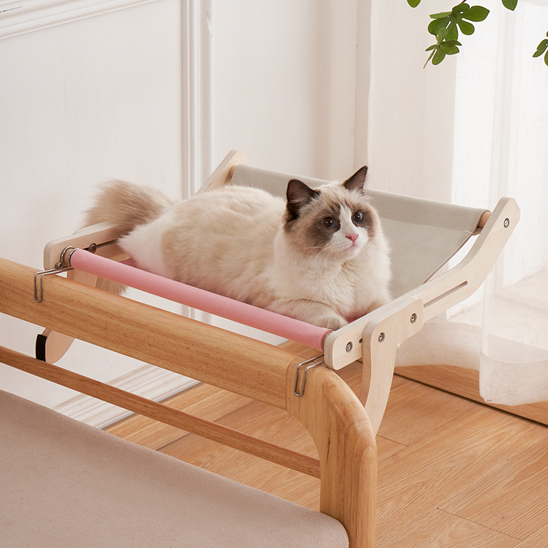 猫床猫挂床阳台窗户玻璃猫咪木质挂床悬挂猫窝床边四季通用猫吊床