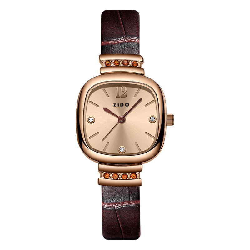 ZIDO marca de alta apariencia simple pequeña moda todo partido casual elegante lujo ligero impermeable pequeño cuadrado caramelo reloj de mujer