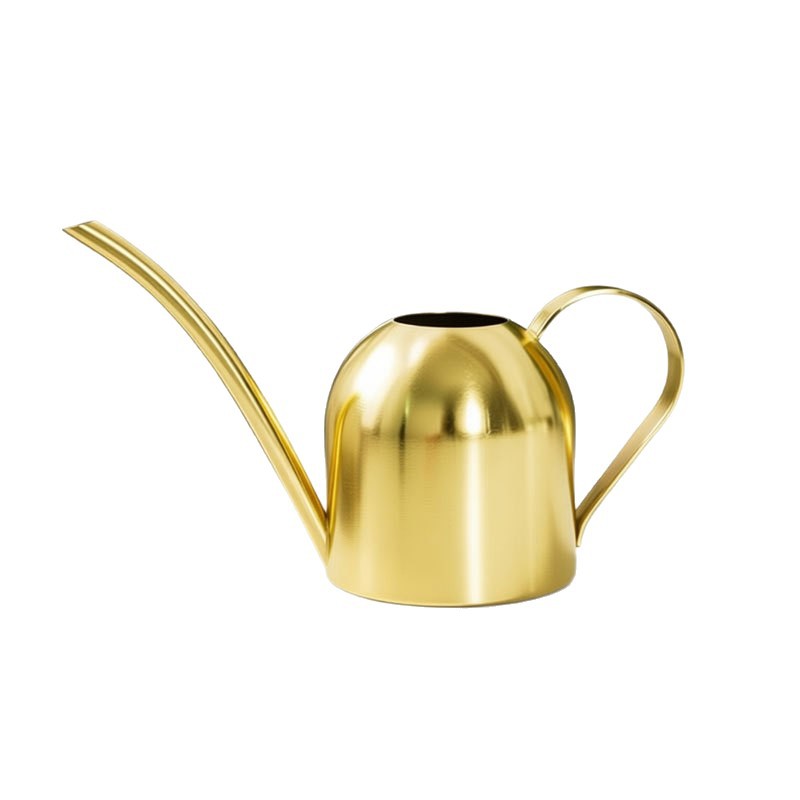 Acero inoxidable boca larga regadera metal planta verde regadera de oro pequeña regadera jardinería 500ml