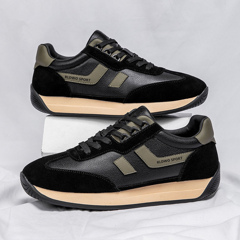 Factory Spring New Leather-Covered Forrest Gump Running Casual Sports Shoes Men's Shoes Thick-Soled Trendy Shoes Versatile Dad Shoes