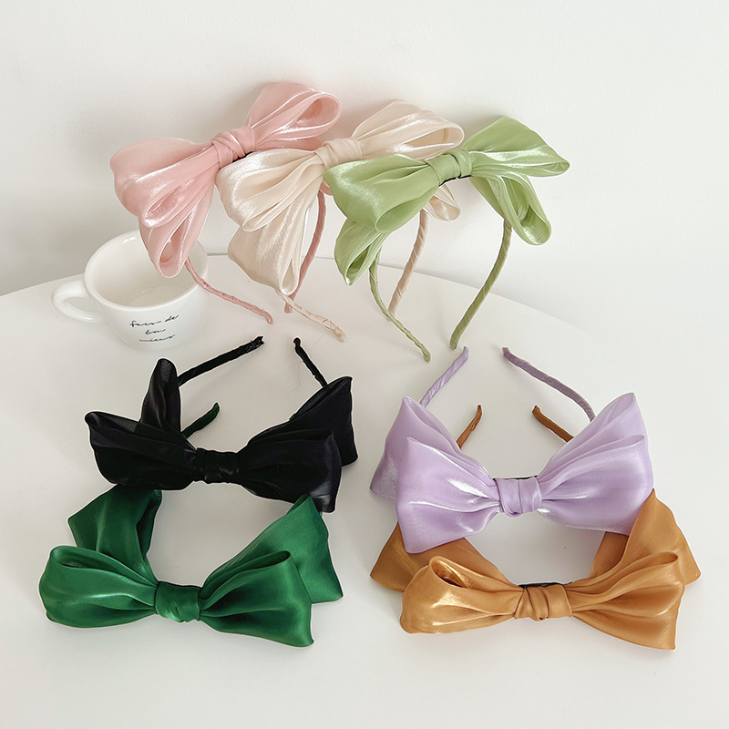 Fashion Solid Color Bow Knot Cloth Hair Band 1 Piece display picture 2