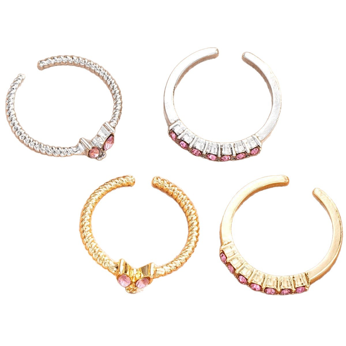 Minimalist Stackable Ring Set With Cubic Zirconia For Women_voghion.com