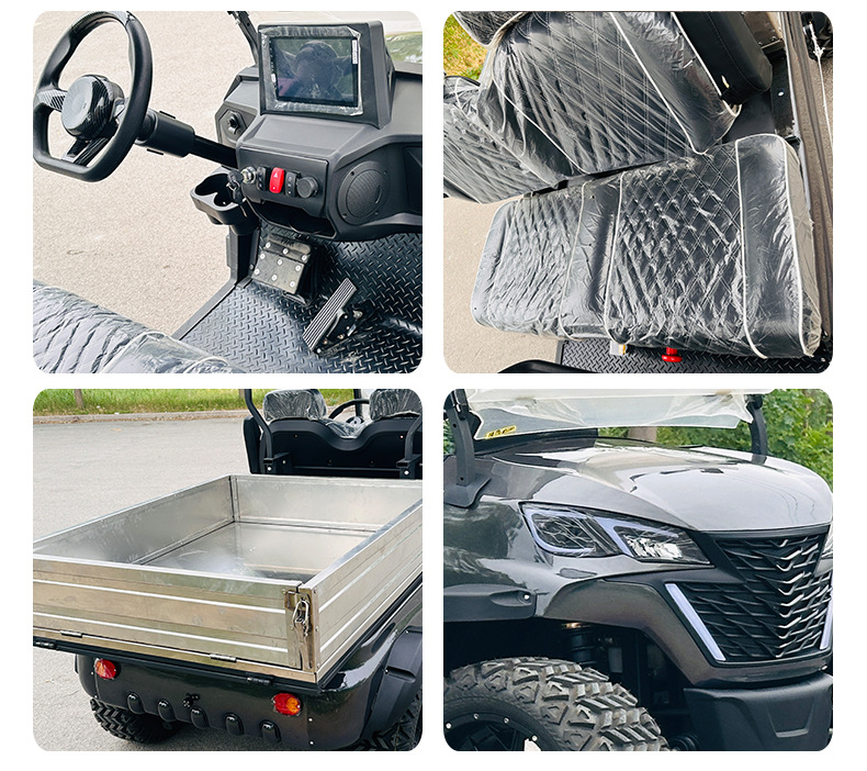 2-Seater Electric Golf Cart, 4-Wheel Golf Cart with Bucket, Electric Sightseeing Vehicle for Tourist Areas