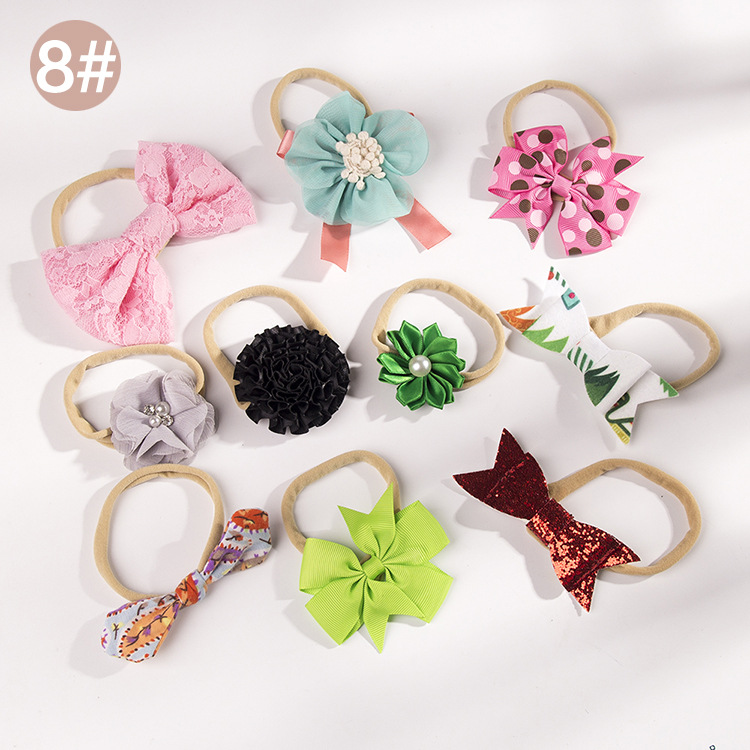 Children's Nylon Bow Headband Set display picture 14