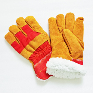 Источники внешней торговли Остановки центральной и восточно -европейской рынки красная ткань обратно 11 -дюймовая желтая коврика теплая перчатка зимняя модель