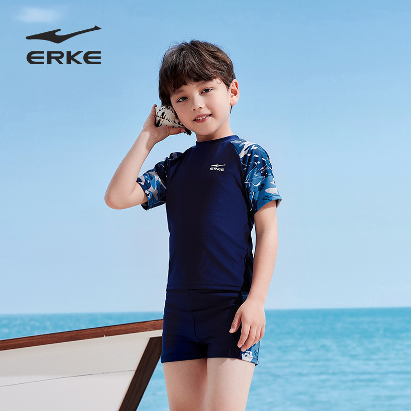 Honxing Erke ボーイズ水着スプリット半袖子供とティーンエイジャー 2025 新しい温泉水着|undefined