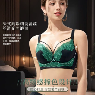 3306现货原创原版加厚聚拢平胸不空杯无钢圈文胸豹纹调整型内衣