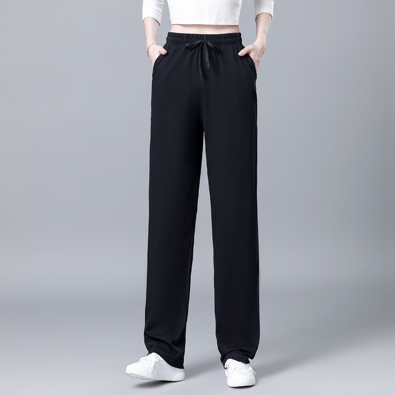 Thin Long Pants, Plus-Size Women's Sweatpants, Home Casual Pants, Breathable High-Waisted Sweatpants, Leg-Lengthening, Loose and Versatile