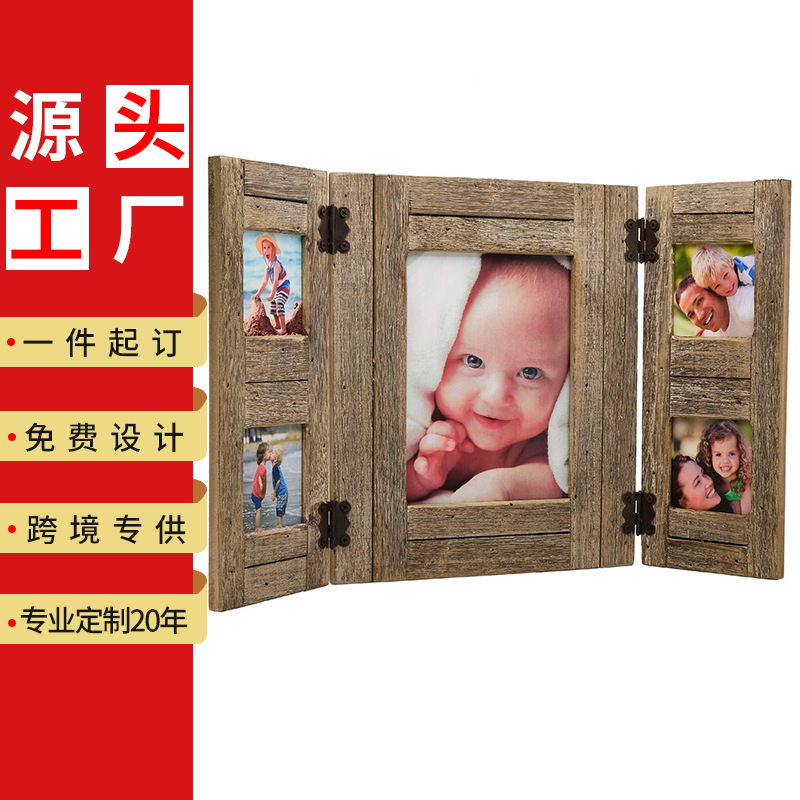 Cross-Border Customized Wooden Collage Photo Frame Ornaments, Life Ritual Sense, Family Photo Album Frame Pendant, Home Farmhouse Decoration Cross-Border Customized Wooden Collage Photo Frame Ornaments, Life Ritual Sense, Family Photo Album Frame Pendant, Home Farmhouse Decoration
