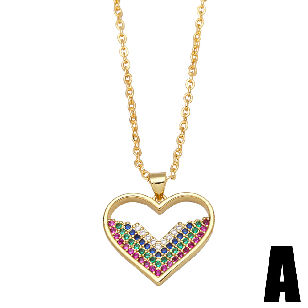 2022 New Trendy Simple Clavicle Chain Heart Zircon Necklace
