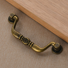 仿古拉手新中式现代简约抽屉柜子橱柜门把手厨柜青古铜孔距97mm