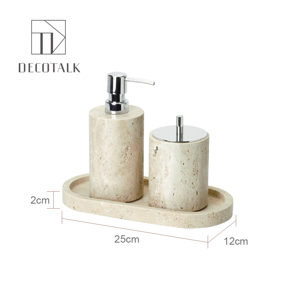 Huangdong Stone Baño de baño de cinco piezas conjunto de lavado conjunto de inodoro de mármol bandeja modelo decoración de la habitación "Viento silencioso"