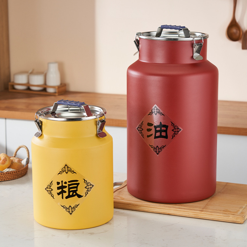 不锈钢厨房多用密封罐防潮茶叶罐防尘防虫米桶宠物猫狗粮储粮桶|undefined