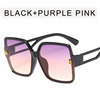 Fashionable square sunglasses, retro advanced glasses solar-powered, internet celebrity, high-quality style