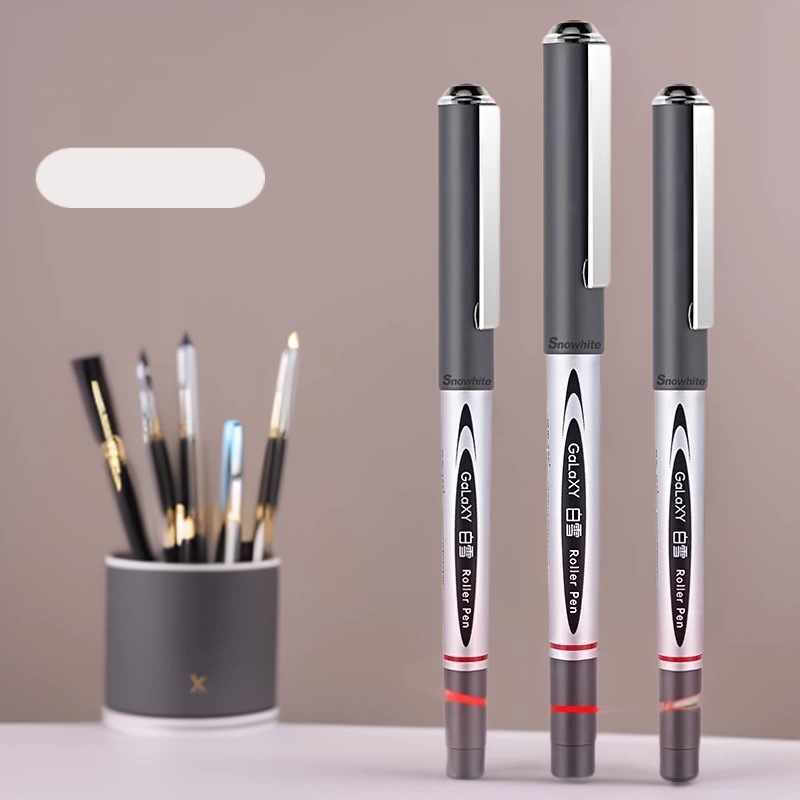 Snow White 166/155 Direct Liquid Rollerball Pen for Students, Exam Gel Pen, Large Capacity Pen for Practice Questions, Can Print Logo