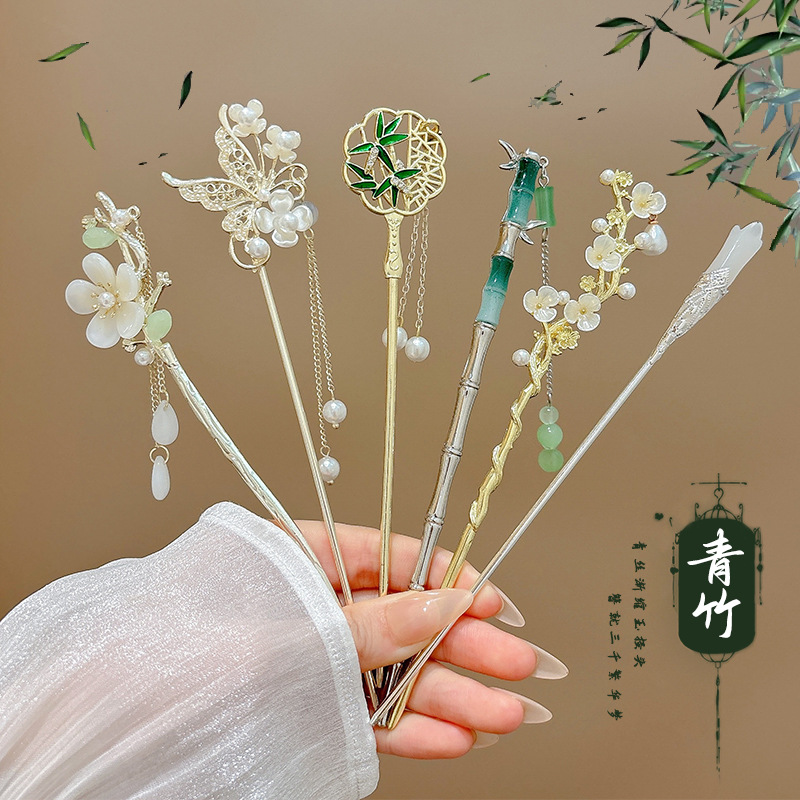 玉兰花流苏发簪2025新款女新中式花朵簪子汉服发钗马面裙配饰头饰