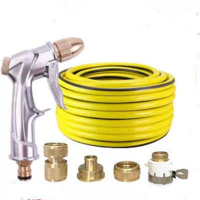 Suitable for car wash water pipe water gun high pressure water gun household suit water flower wash copper water gun tools antifreeze hose (High pressure car wash water gun) - all-copper-water-gun-copper-joint-10m-antifreeze-hose