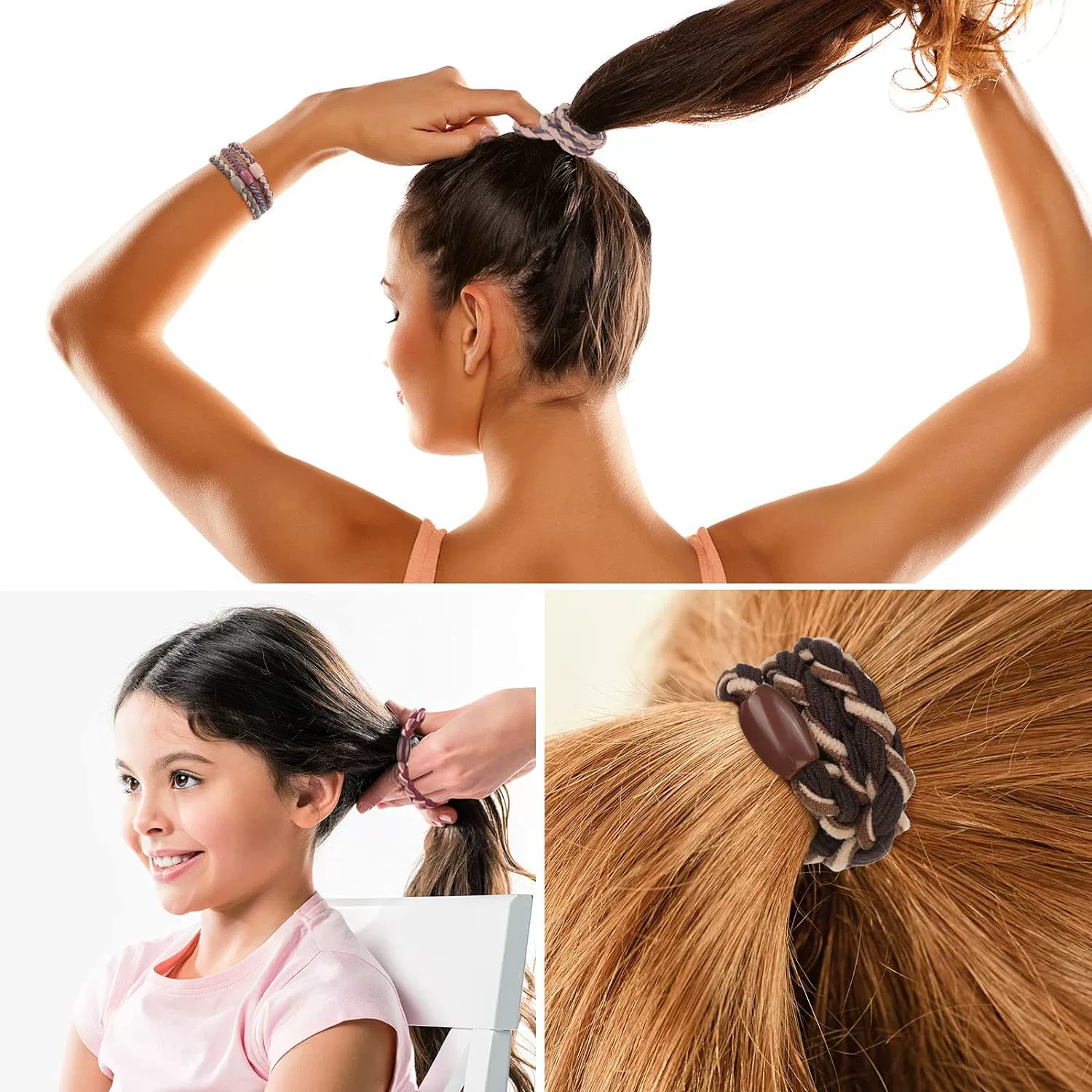 (Cross-border trading), woven elastic headband, ponytail, dense curly hair accessory