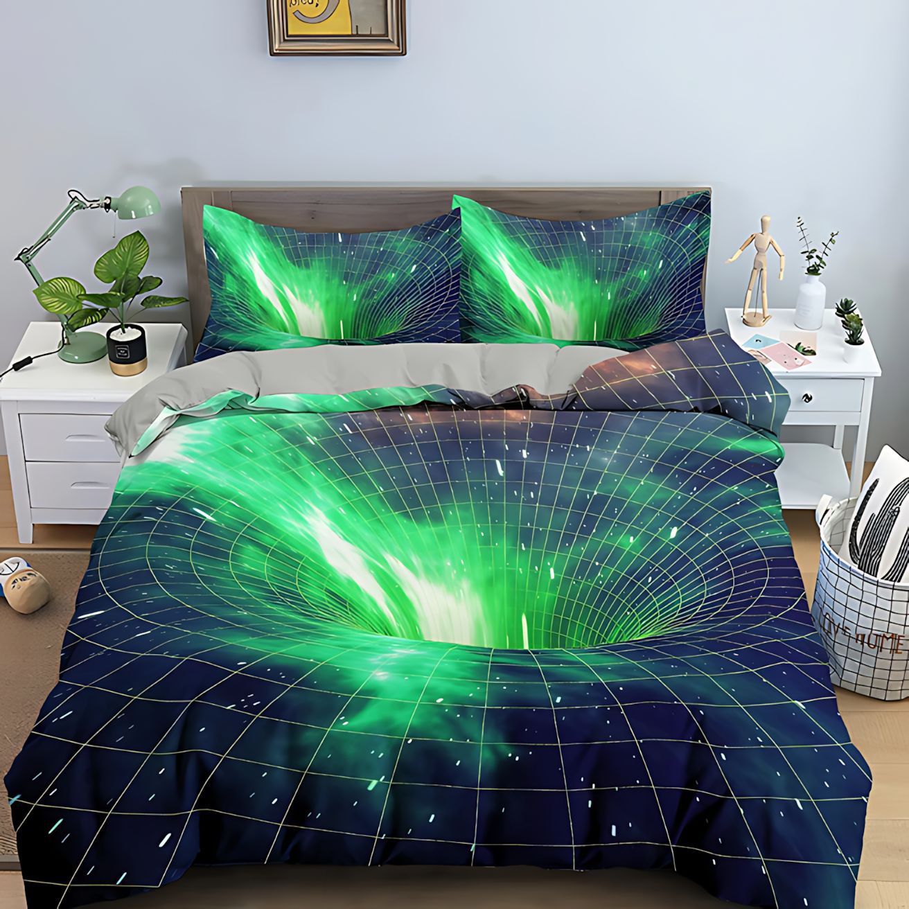 TEMU / JIT Abstract 3D Digital Printed Colchón Colchón Kit de ropa de cama para dibujar