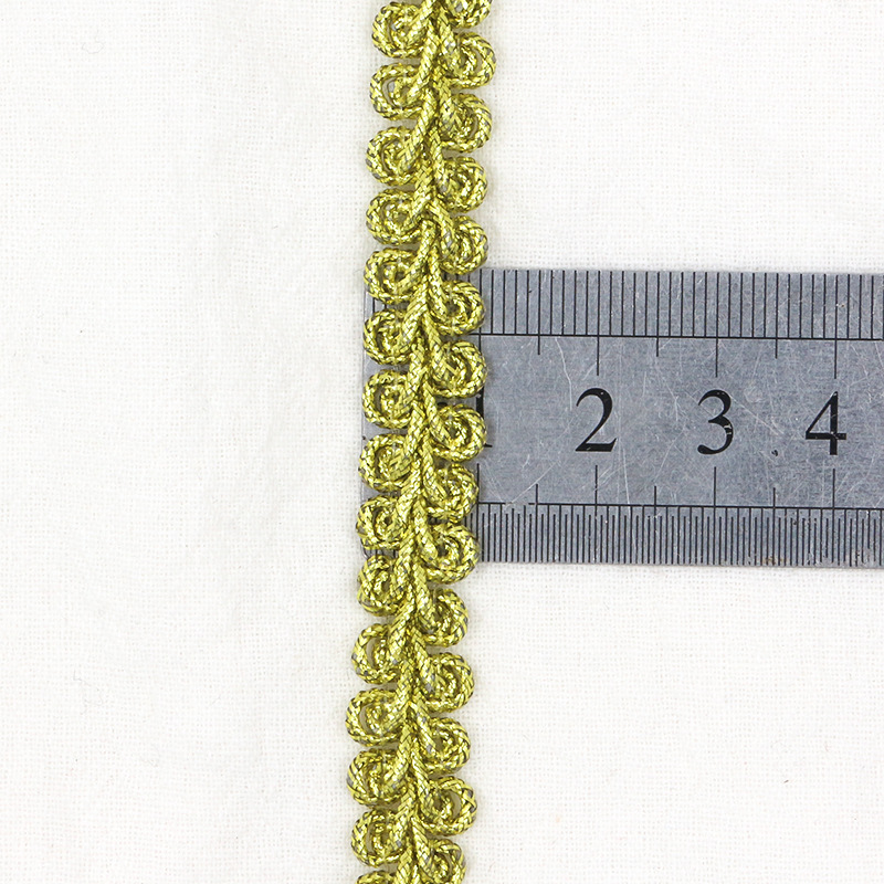 Fábrica directa de 3 colores 1cm oro y plata seda cientipago encaje ropa infantil danza ropa linterna decoración accesorios de banda de herringe