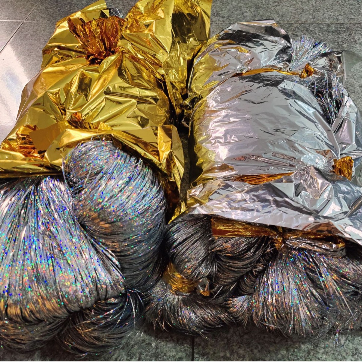 扁涤纶银色亮丝涤纶白色透明亮丝锦纶透明亮片裁切丝纺织织布用