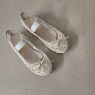 Spring 2024 New Chinese Style National Style Embroidered Bow Shallow Mouth Flat Heel Women's Single Shoes Kid Shoes
