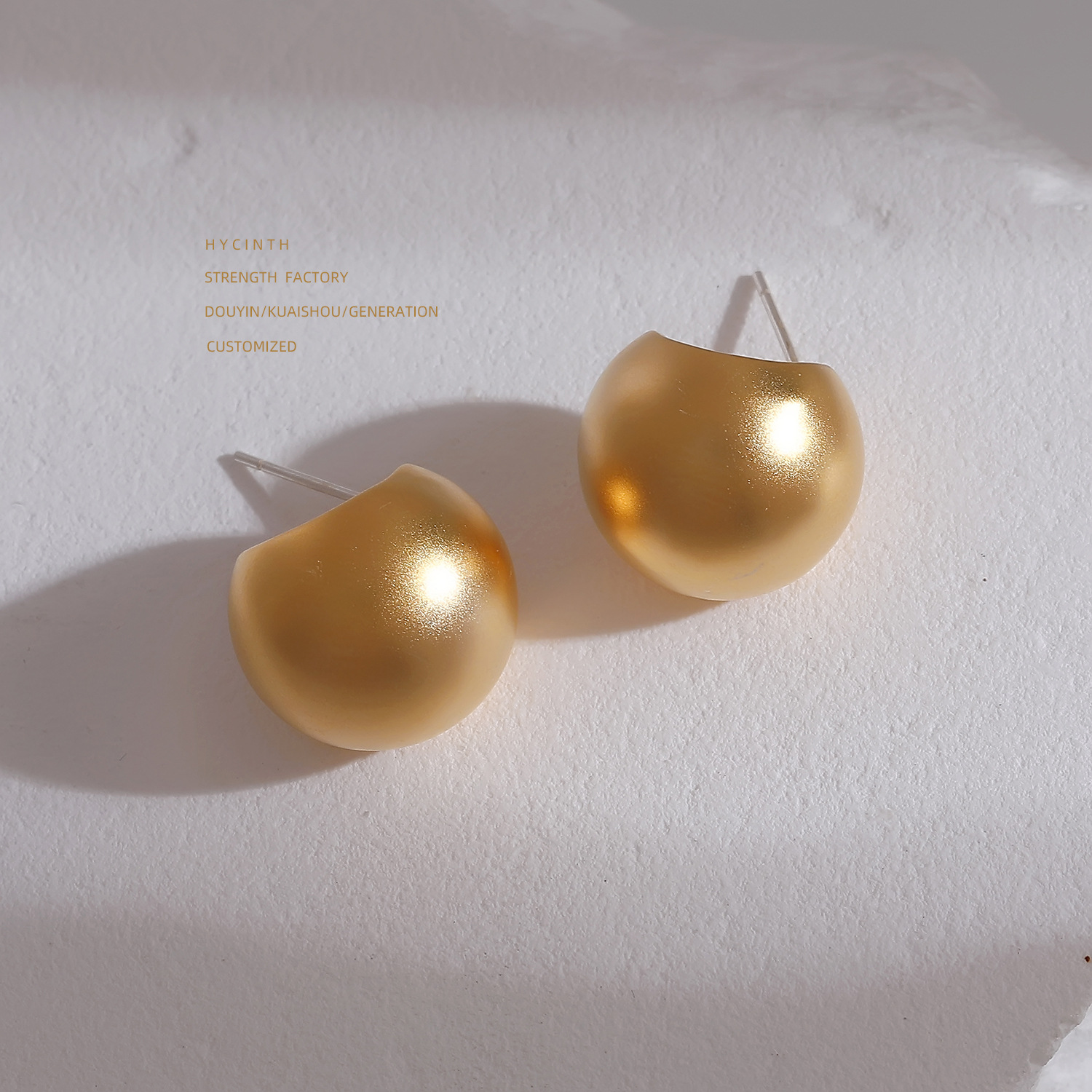 Minimalistic matte small design elegant universal earrings